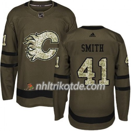 Calgary Flames Trikot Mike Smith 41 Adidas 2017-2018 Camo Grün Authentic - Herren